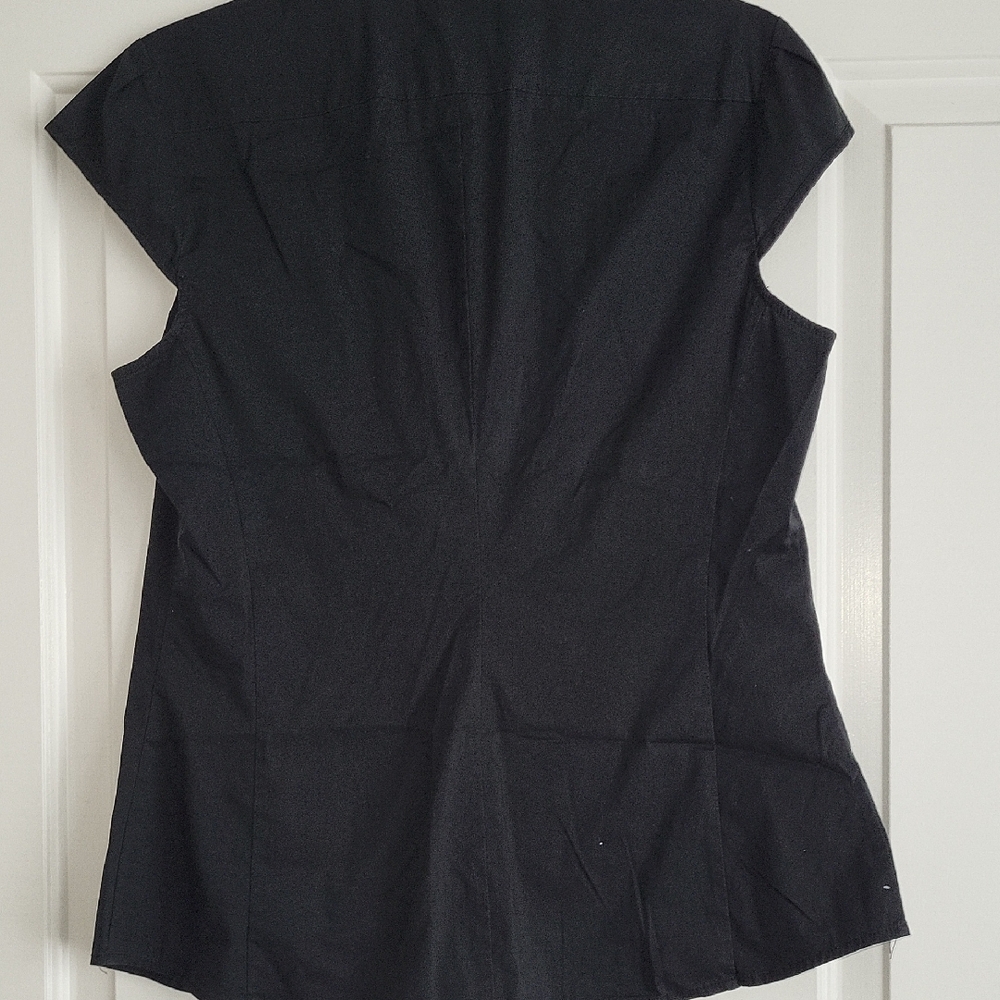 Express Black Ruffled Buttoned Blouse - Picture 4 of 5